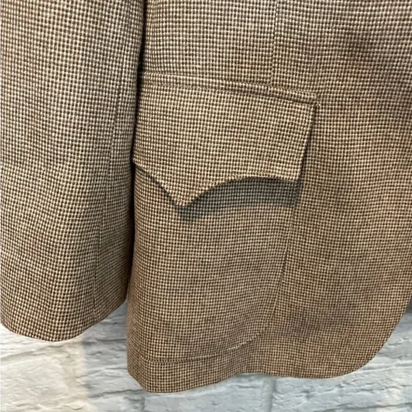 Vintage H BAR C Ranchwear Mens Western Brown Wool Plaid Elbow Patch Blazer Sz 44